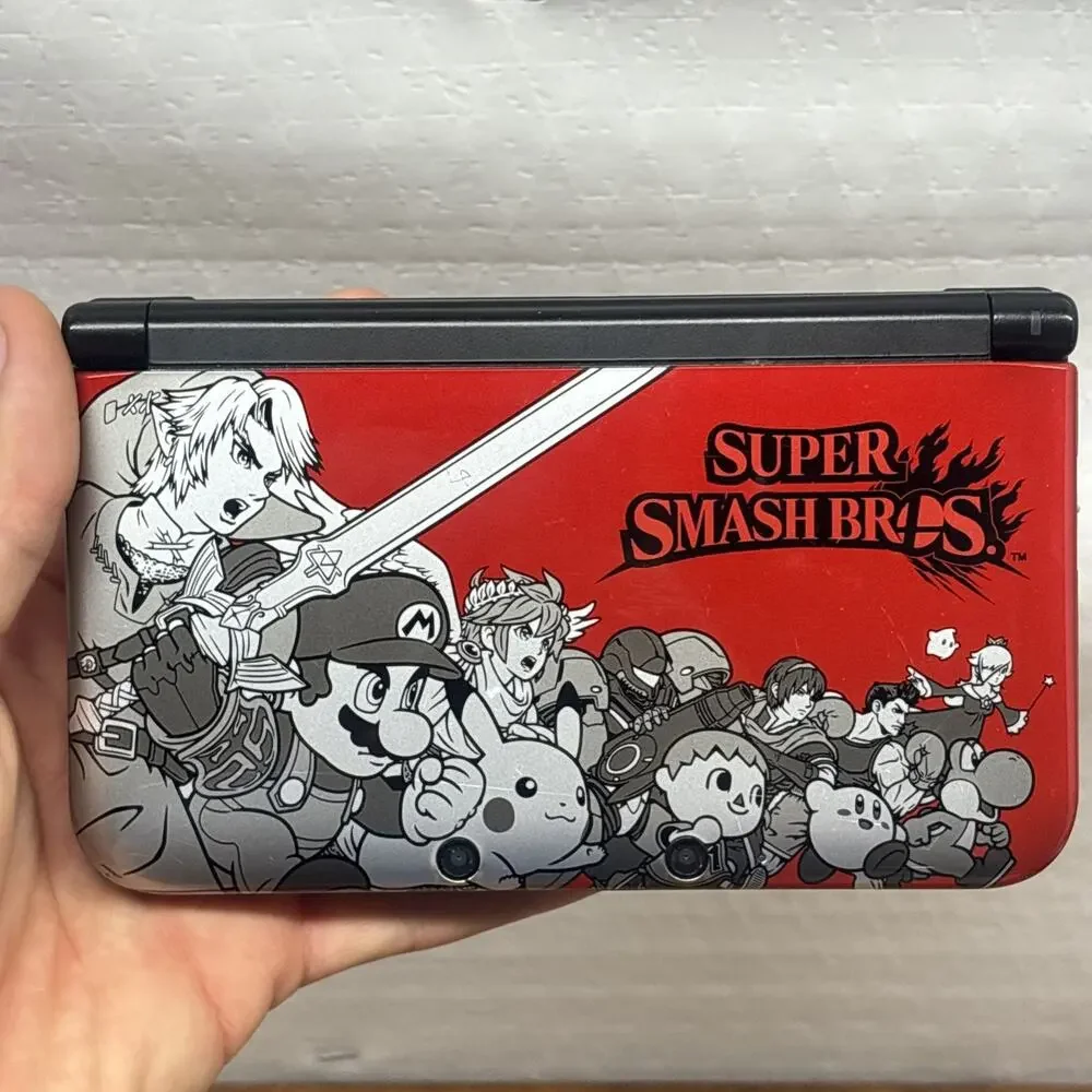 Nintendo New 3DS XL LL Super Smash Handheld Console English With Game TESTED